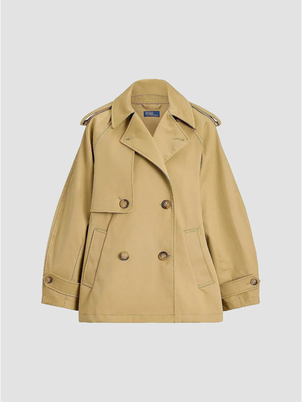 NWT, Polo Ralph Lauren Cotton-Twill Balloon Trench Coat in Khaki Sz XL #C4887